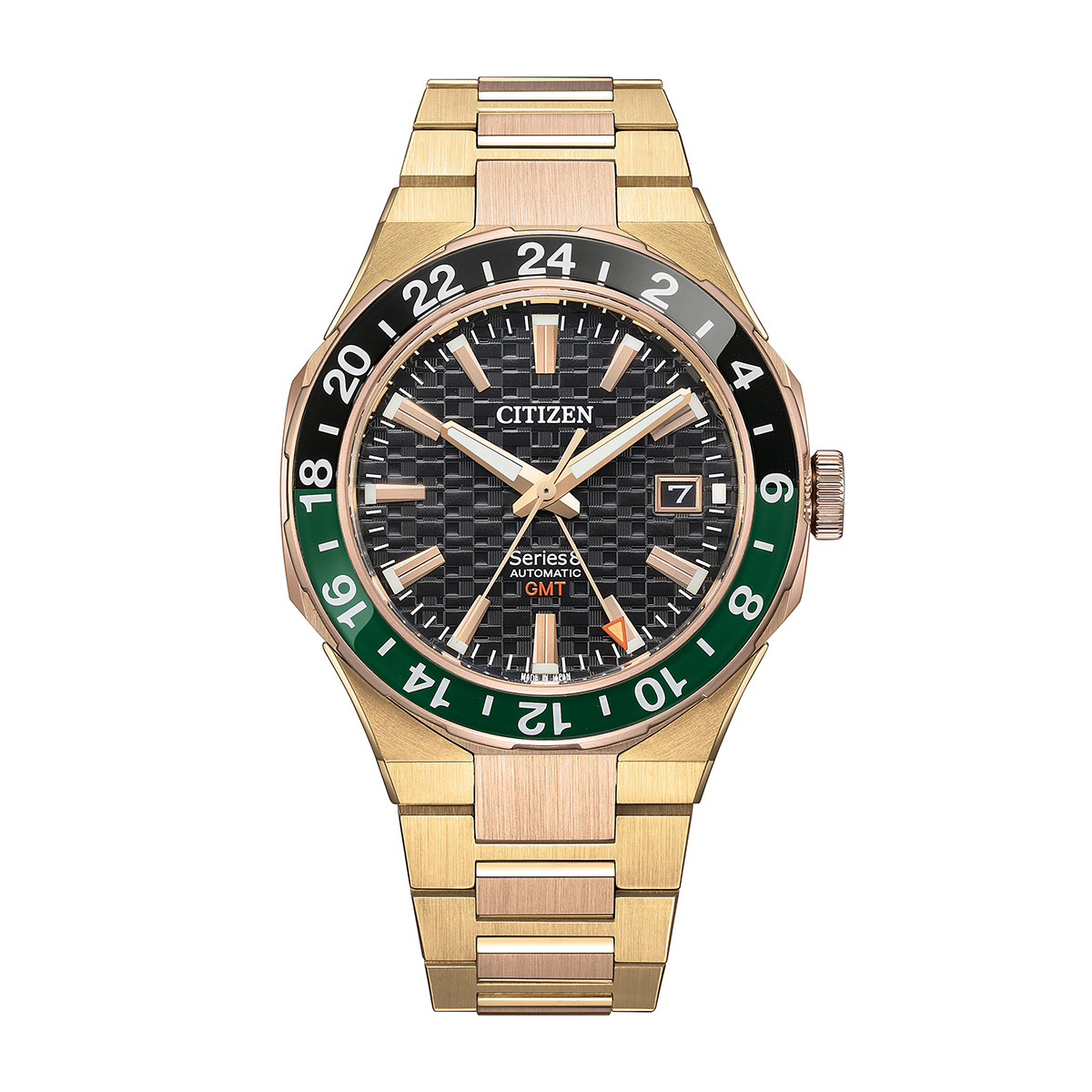Citizen Men's Series8 880 GMT Automatic Pink & Yellow Gold-Tone Stainless Steel Watch with Black Dial