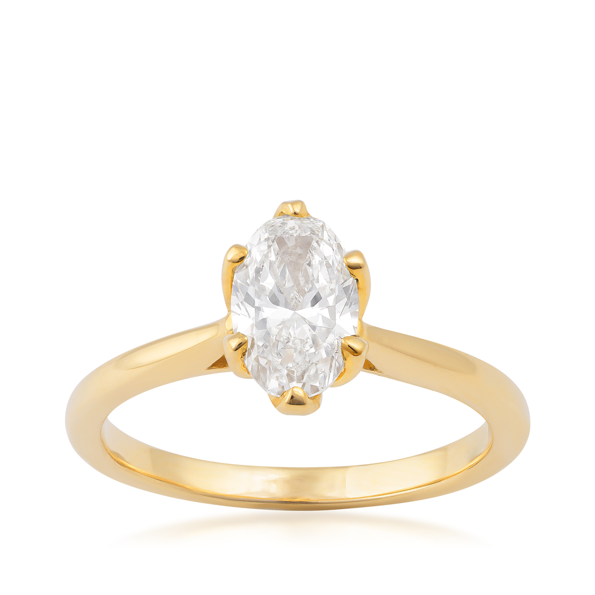 Premier Natural 1 ct. tw. Oval Diamond Solitaire Engagement Ring in 14K Yellow Gold