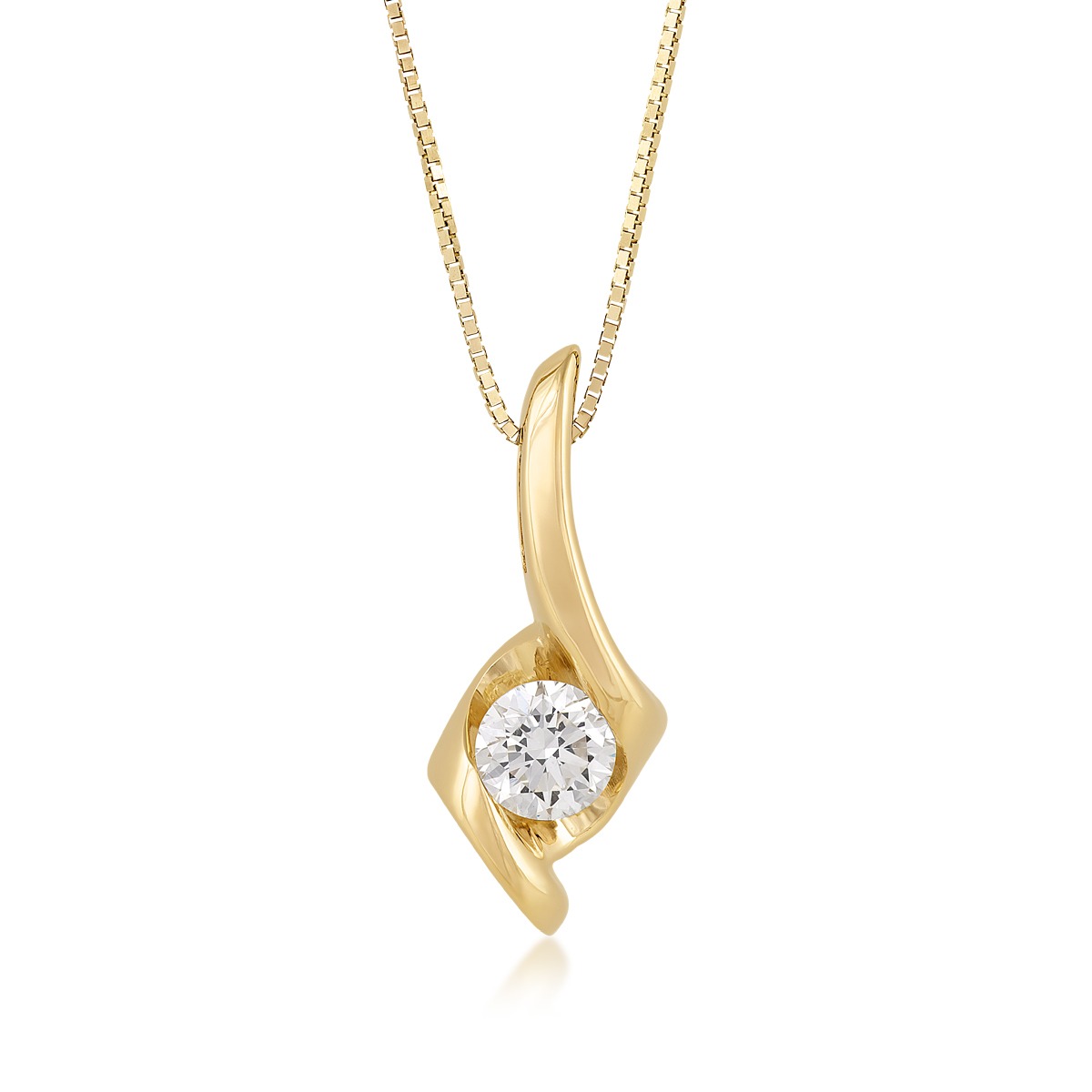 Sirena 1/4 ct. tw. Round Diamond Pendant in 14K Yellow Gold
