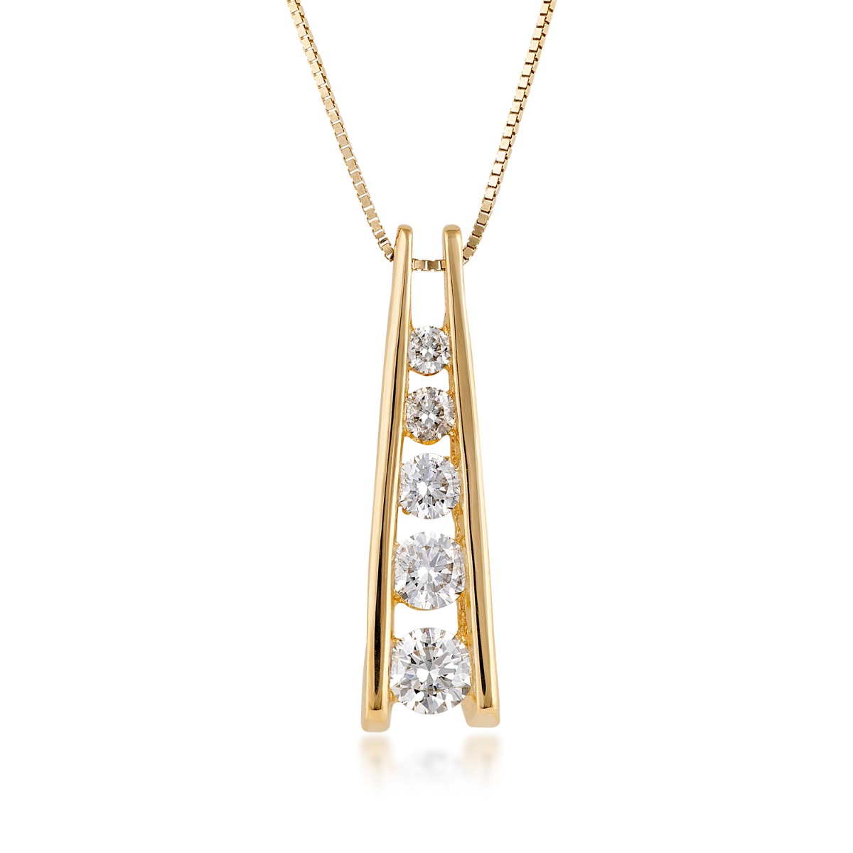 Sirena 1/2 ct. tw. Diamond Ladder Pendant in 14K Yellow Gold