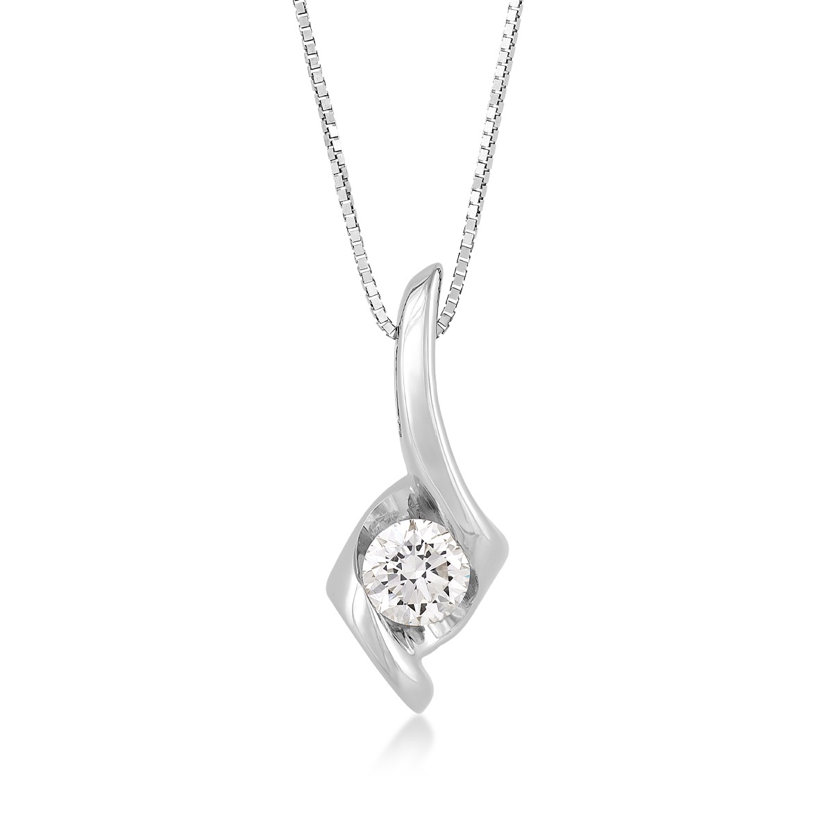Sirena 1/4 ct. tw. Diamond Solitaire Pendant in 14K White Gold