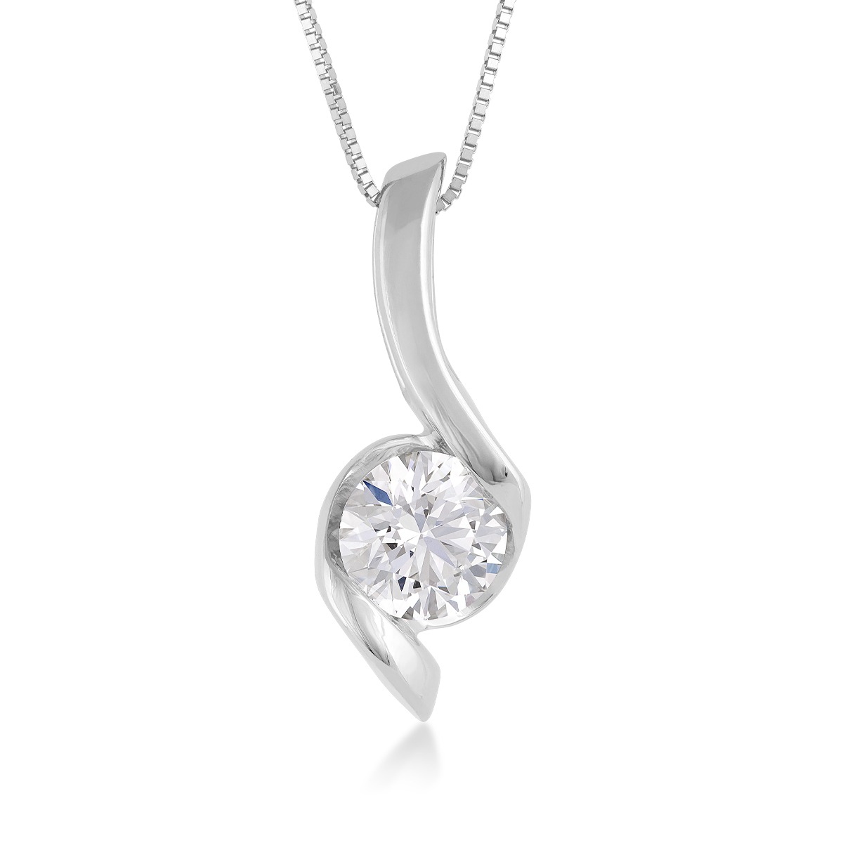 Sirena 1 ct. tw. Lab-Grown Diamond Pendant in 14K White Gold