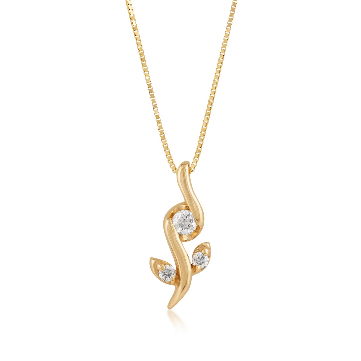 Sirena 1/10 ct. tw. Diamond Flower Pendant in 10K Yellow Gold