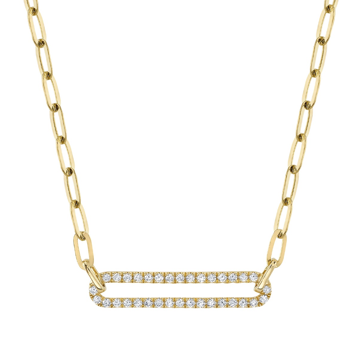 Shy Creation 1/4 ct. tw. Diamond Link Necklace in 14K Yellow Gold