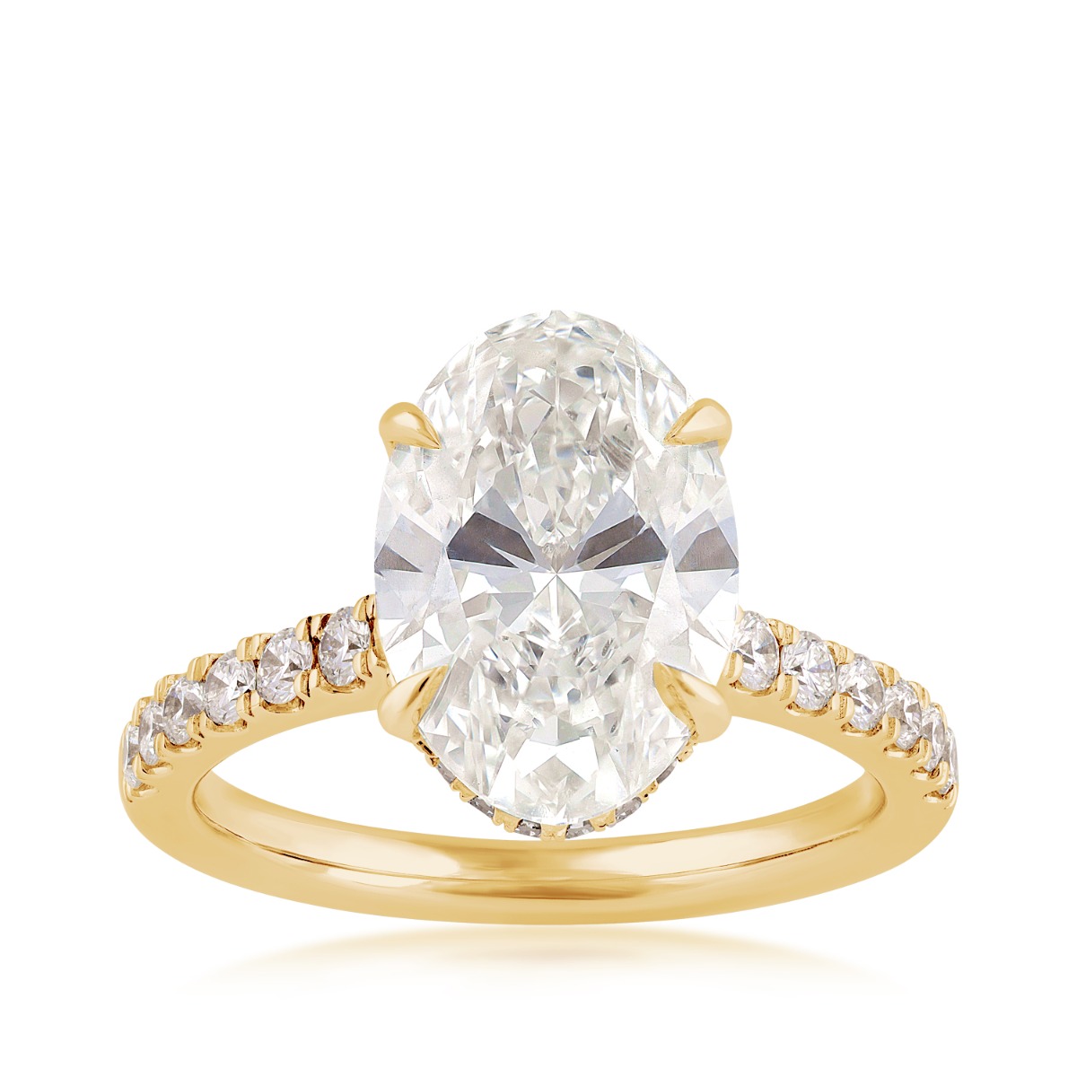 Adamante 4-1/2 ct. tw. Lab-Grown Oval Diamond Hidden Halo Engagement Ring in 14K Yellow Gold