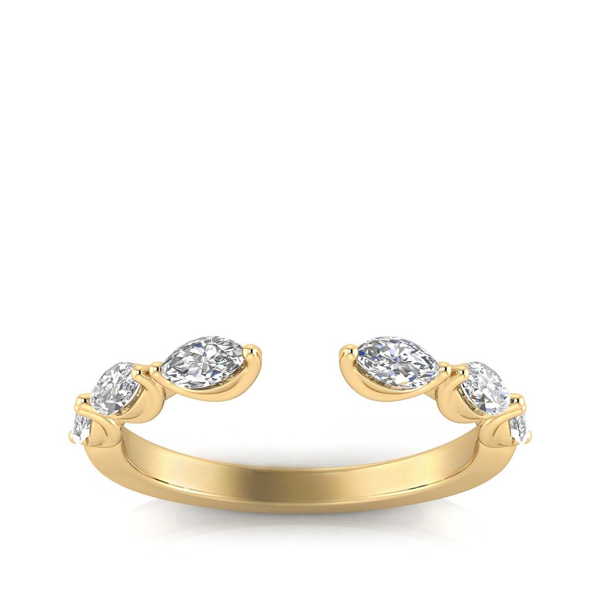 Adamante 1/2 ct. tw. Lab-Grown Marquise Diamond Open Ring in 14K Yellow Gold