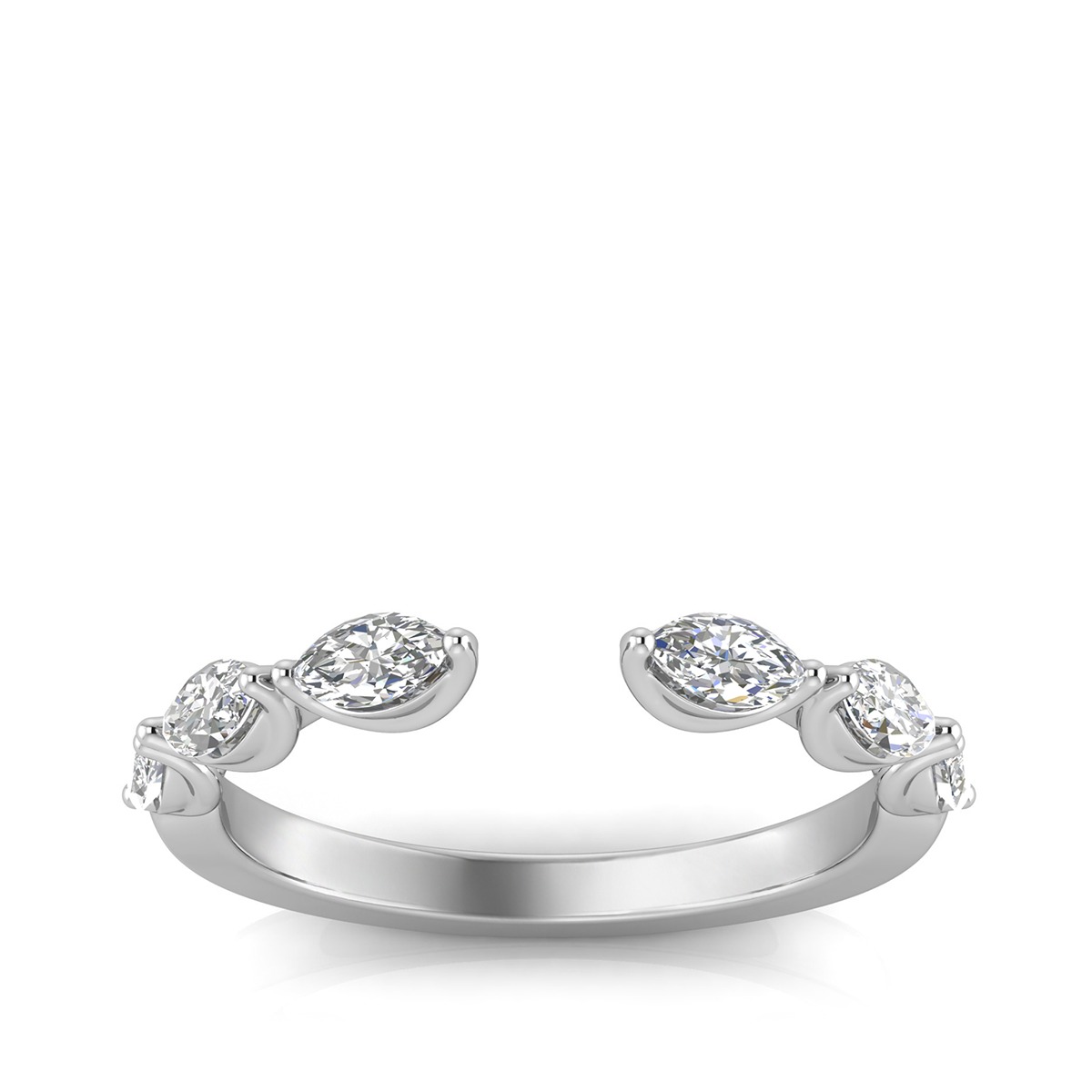 Adamante 1/2 ct. tw. Lab-Grown Marquise Diamond Open Ring in 14K White Gold