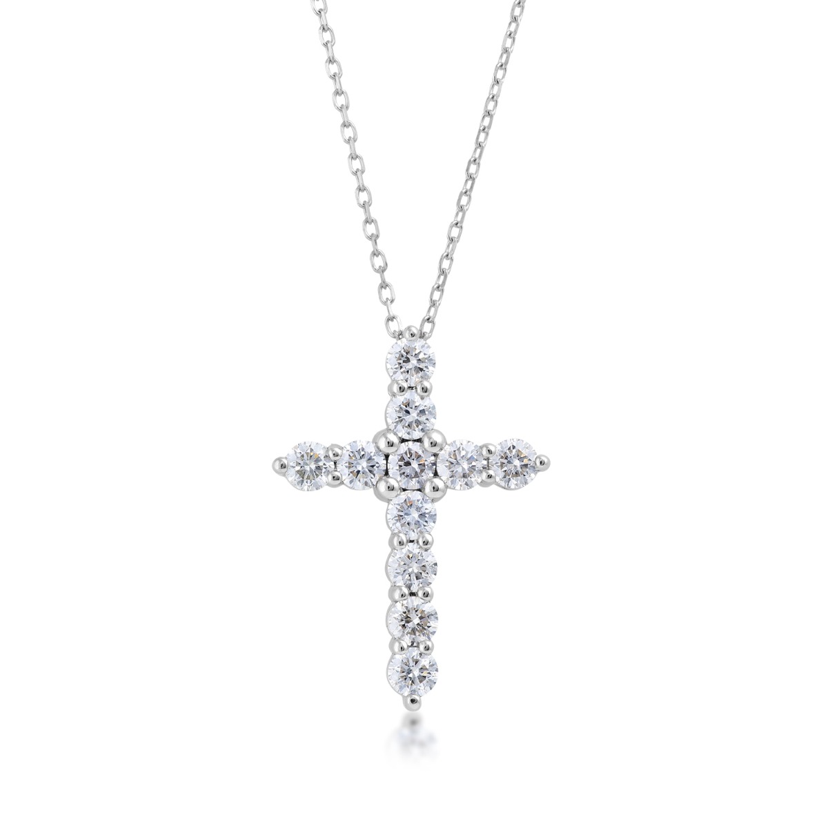 1 ct. tw. Diamond Cross Pendant in 10K White Gold