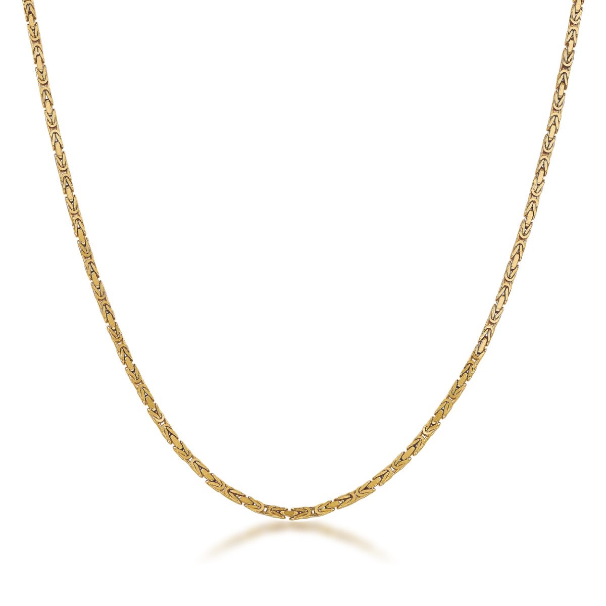 yellow gold byzantine chain necklace