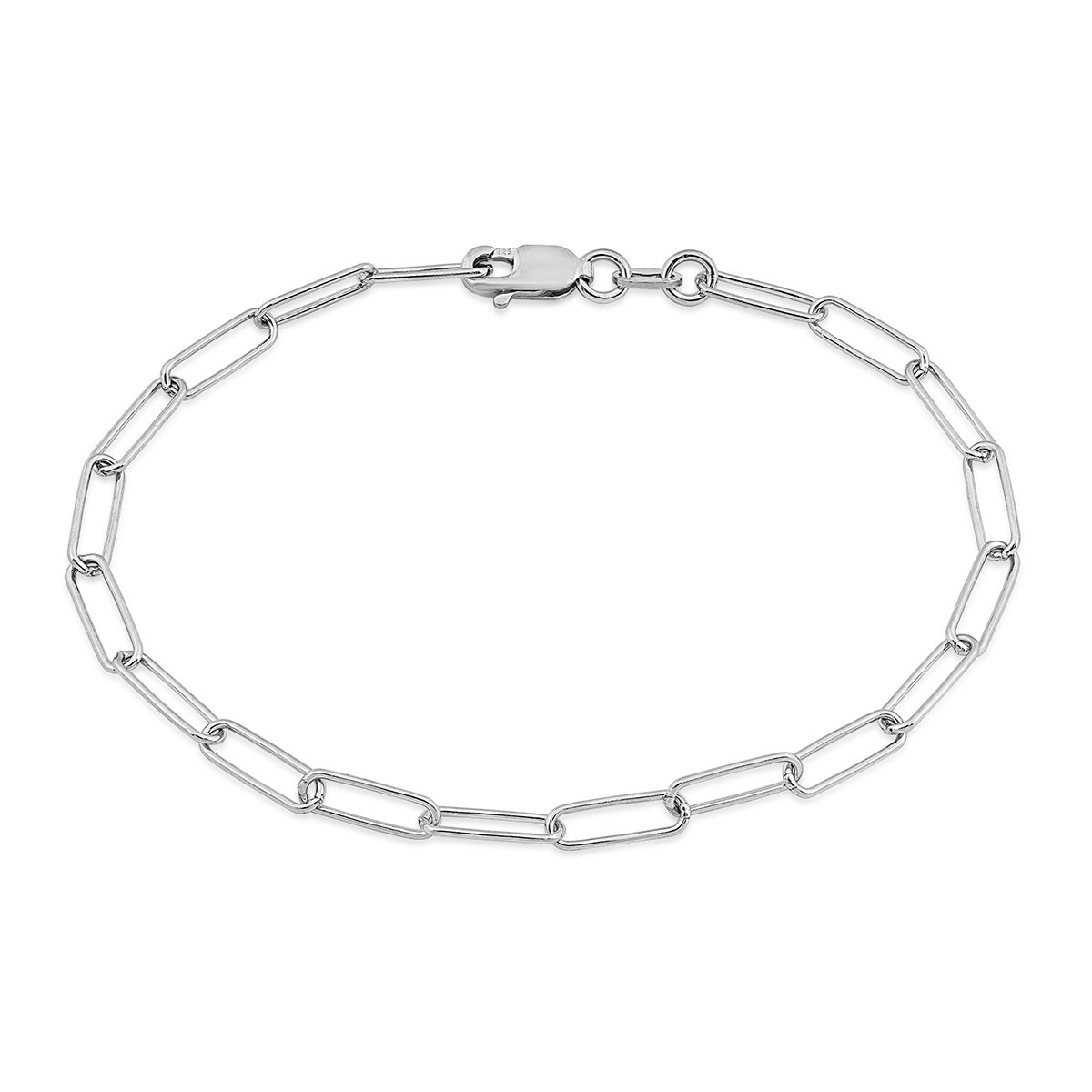 sterling silver paperclip link chain bracelet