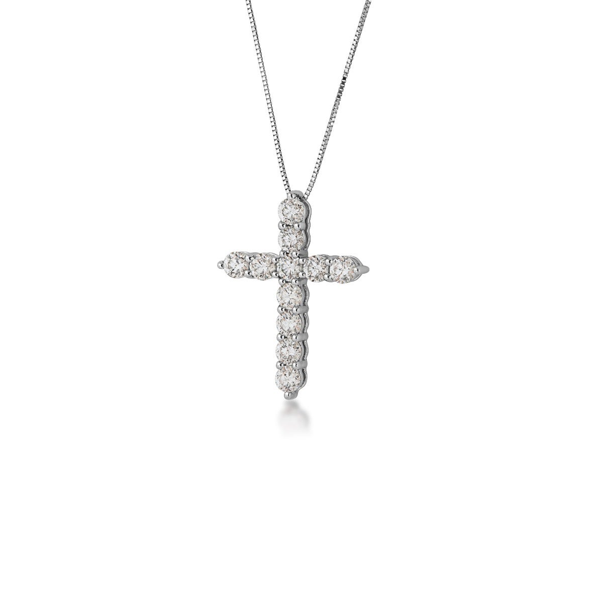 1-1/2 ct. tw. Diamond Cross Pendant in 14K White Gold - P190188W