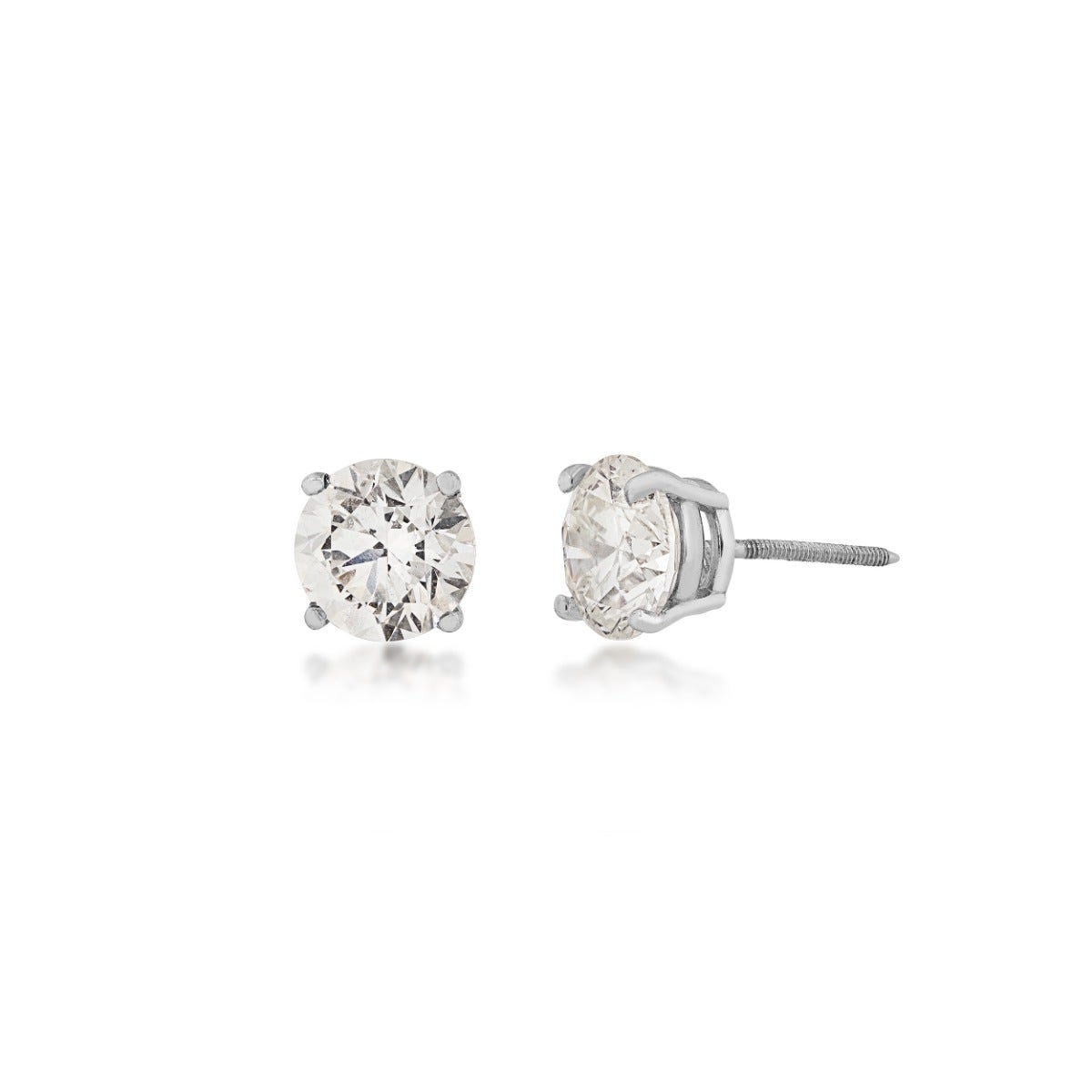 diamond white gold stud earrings