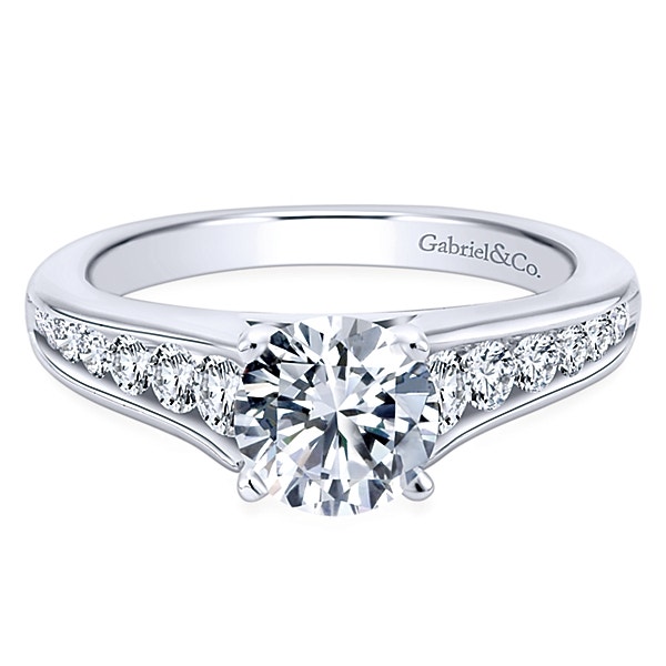 Gabriel & Co. 1/2 ct. tw. Semi-Mount with Channel-Set Diamond Wedding Band in 14K White Gold - ER6664W44JJ