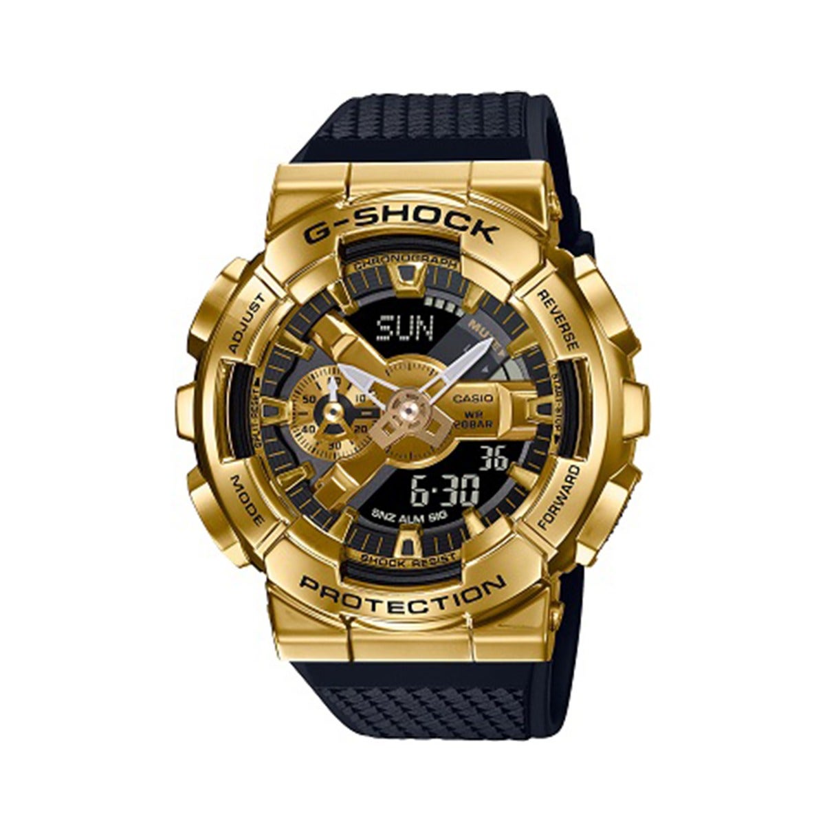 G-Shock Men's Gravity Master Quartz Gold-Tone Stainless Steel Watch with Black Resin Strap