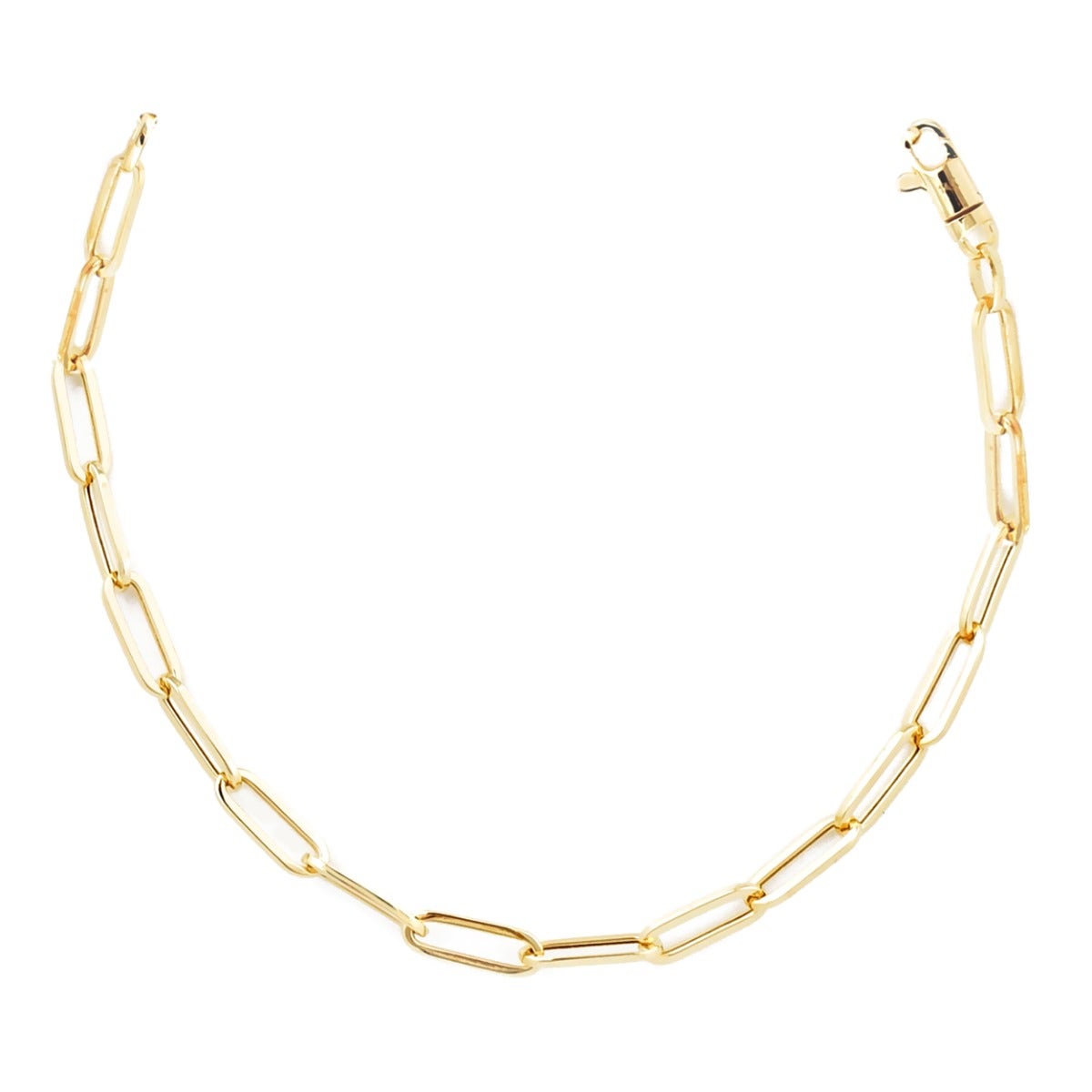 Paperclip Chain Bracelet in 14K Yellow Gold