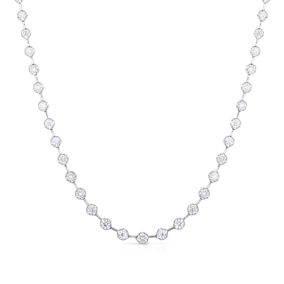 white gold diamond station necklace