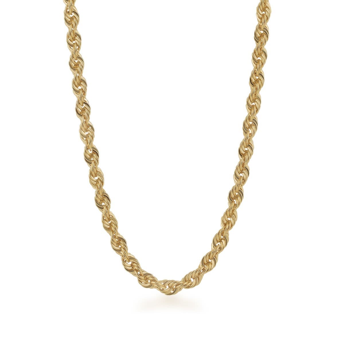 yellow gold diamond cut rope chain