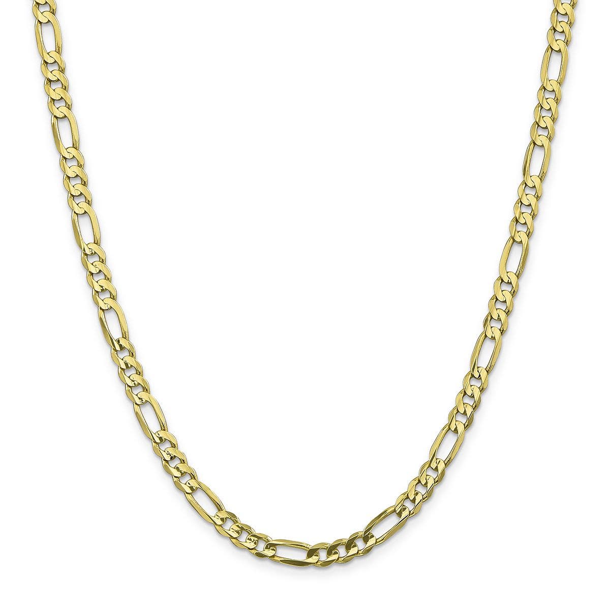 7.5MM 24" Solid Figaro Chain in 10K Yellow Gold - SFCL-180-OKT-24