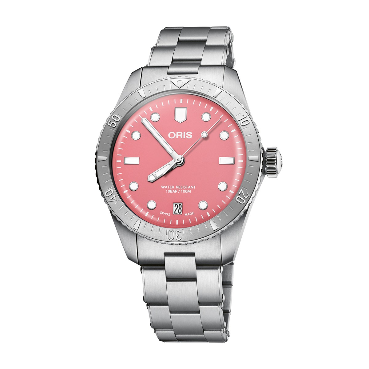 Oris Divers Sixty-Five Automatic Stainless Steel Watch with Pink Dial