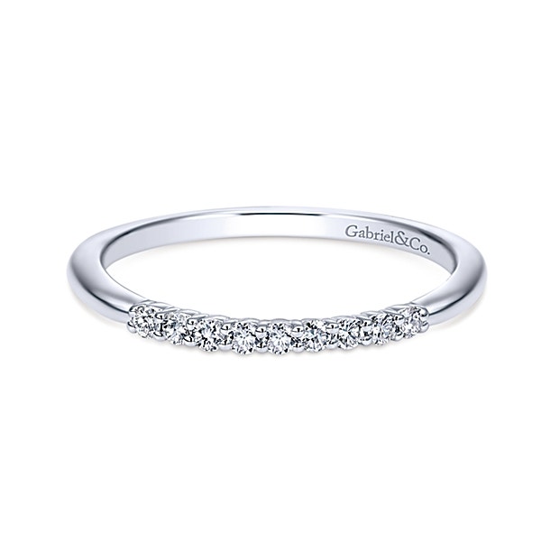 Gabriel & Co. .14 ct. tw. Diamond Modern Wedding Band in 14K White Gold - WB11751R3W44JJ