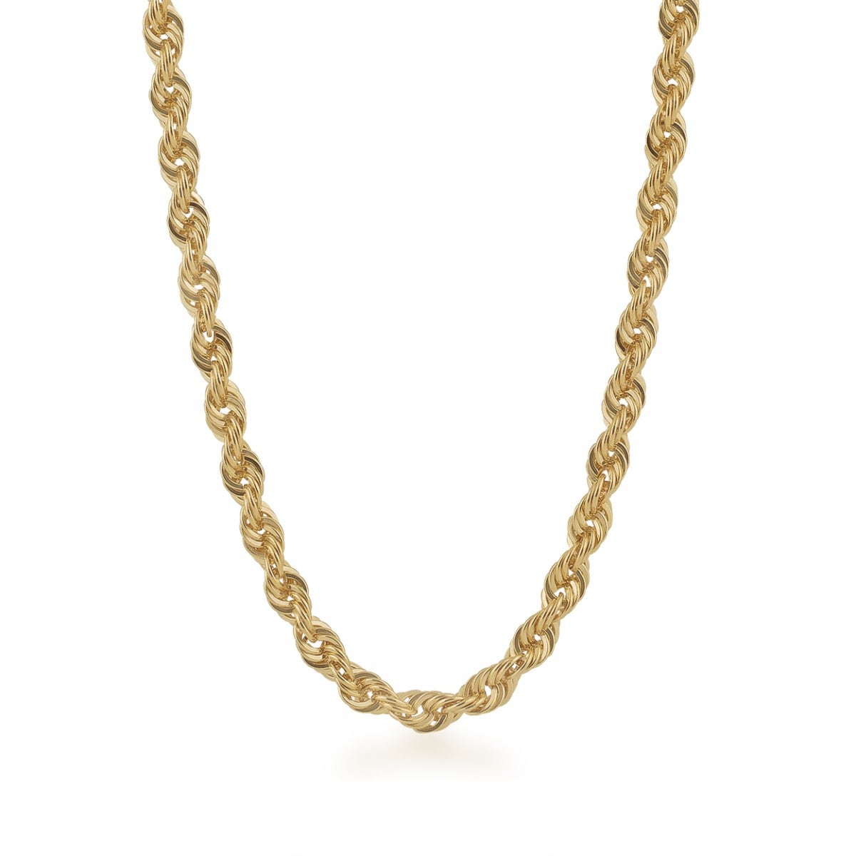 yellow gold  rope chain necklace