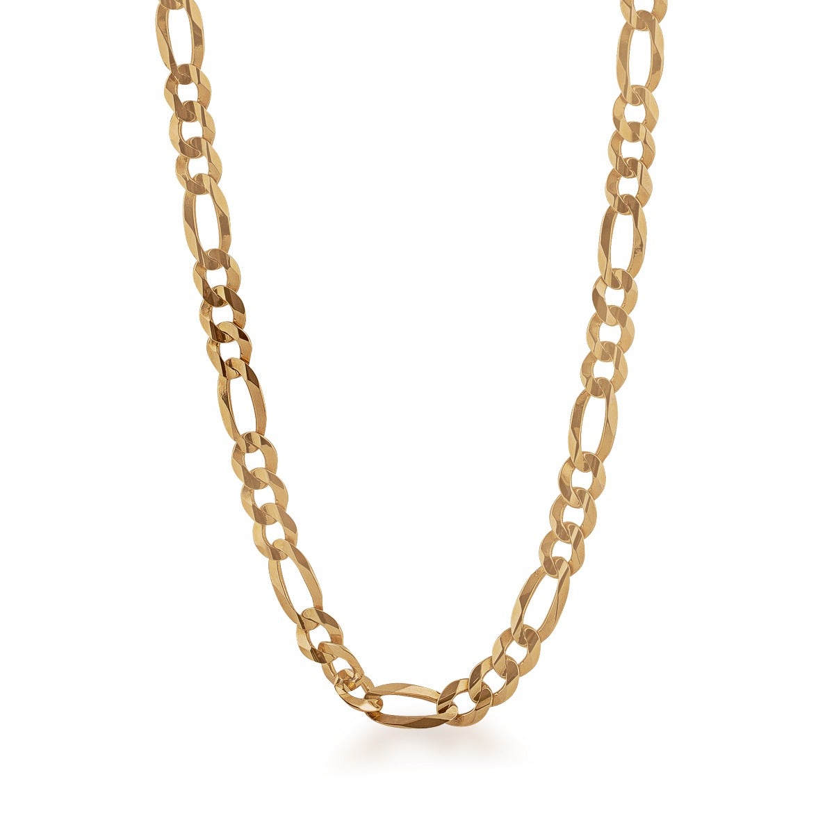 5.85mm 24" Solid Figaro Chain Necklace in 10K Yellow Gold
