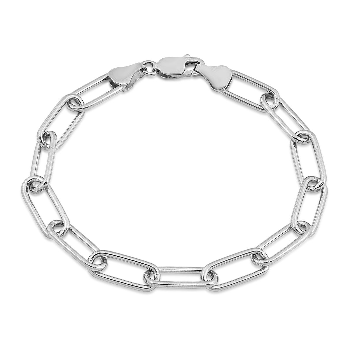 sterling silver paperclip link chain bracelet