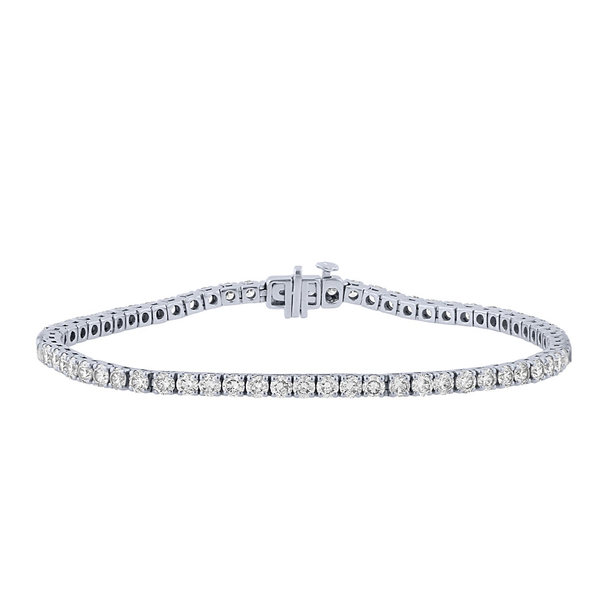 Round diamond tennis bracelet in white gold