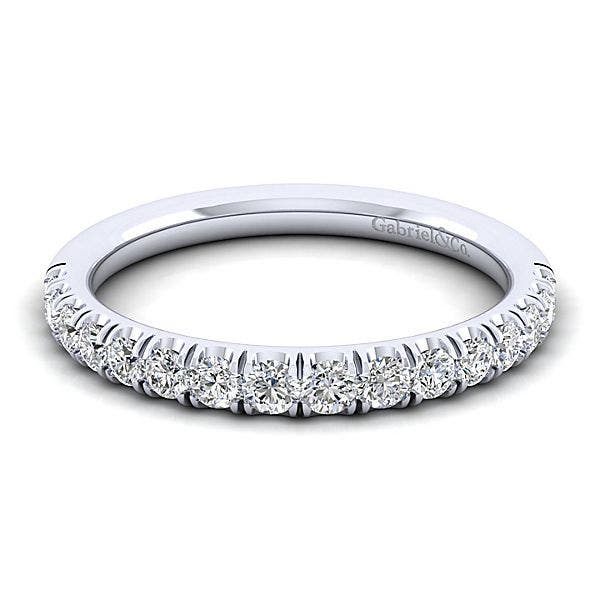 Gabriel & Co. .43 ct. tw. Diamond Wedding Band Enhancer with Scallop Design Setting in 14K White Gold - WB12679R3W44JJ